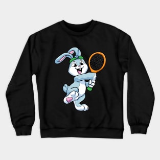 Rabbit as Tennis player with Headband at Tennis Crewneck Sweatshirt